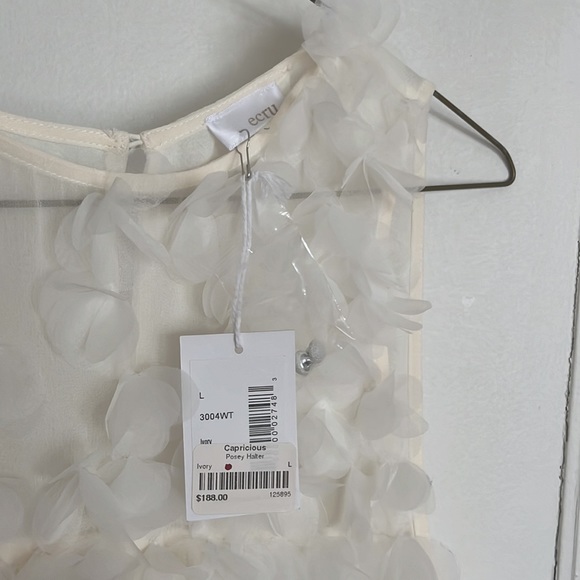 Ecru Cream Silk Top. L - Picture 4 of 5